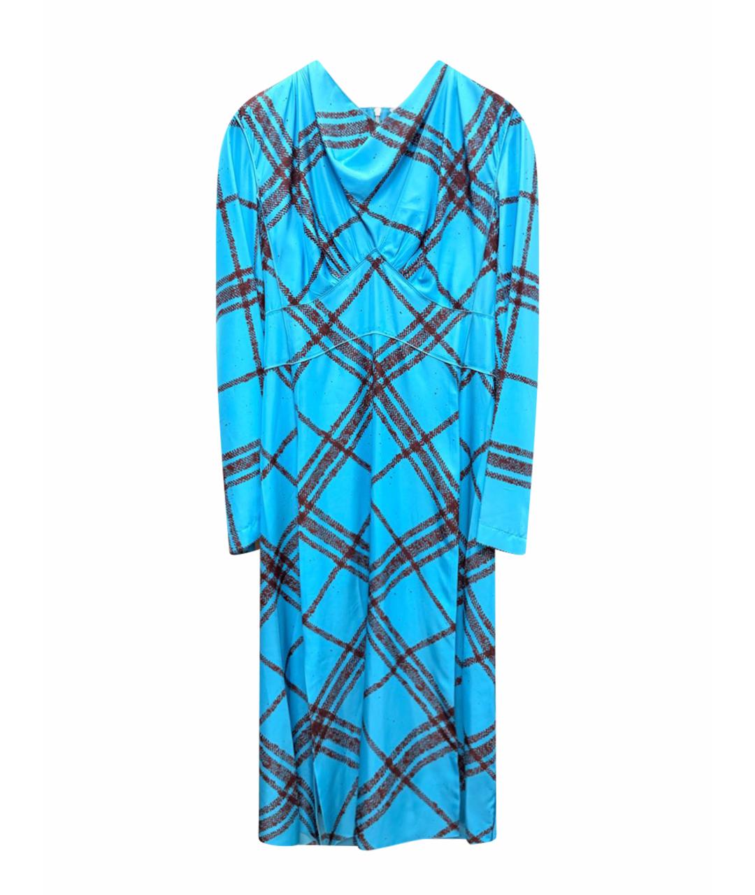 BOTTEGA VENETA Бирюзовое вискозное платье, фото 1