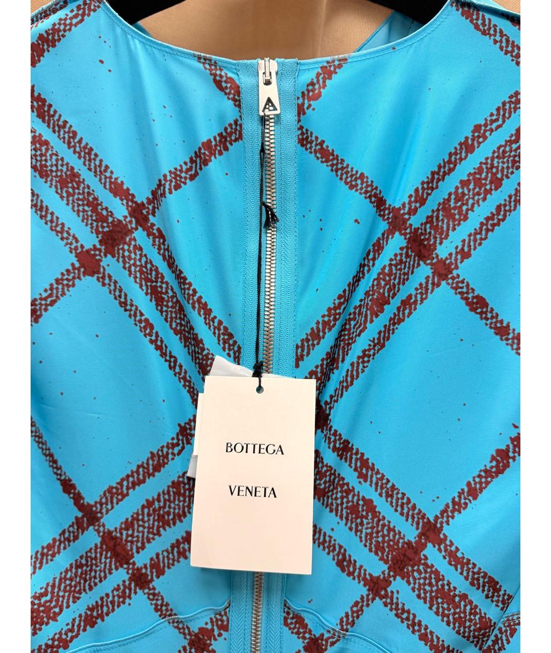 BOTTEGA VENETA Бирюзовое вискозное платье, фото 4