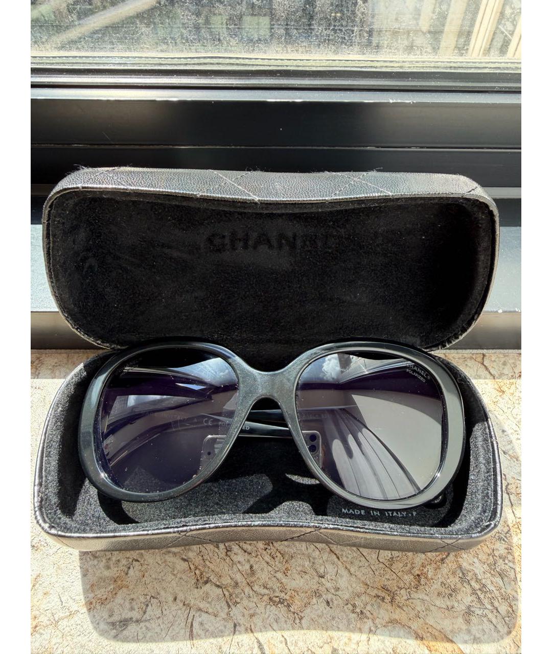 CHANEL Черные пластиковые солнцезащитные очки, фото 6
