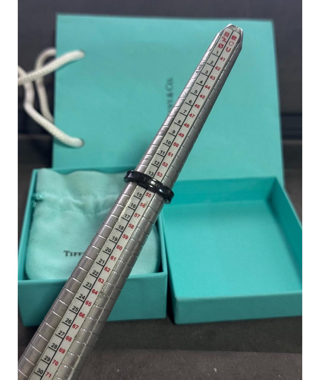 TIFFANY&CO Черное металлическое кольцо, фото 8