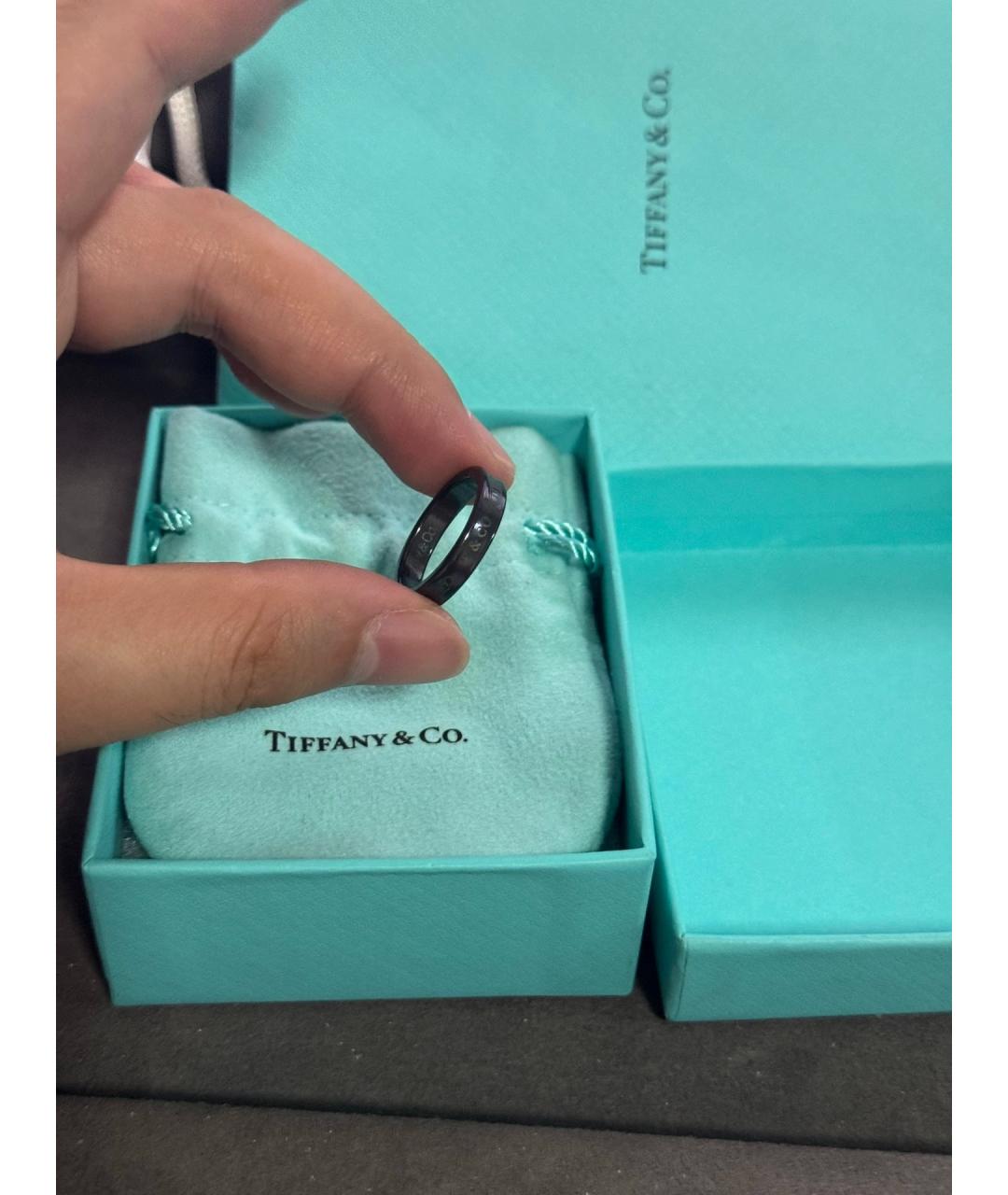 TIFFANY&CO Черное металлическое кольцо, фото 2