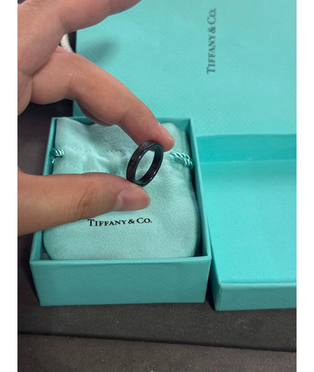 TIFFANY&CO Черное металлическое кольцо, фото 3
