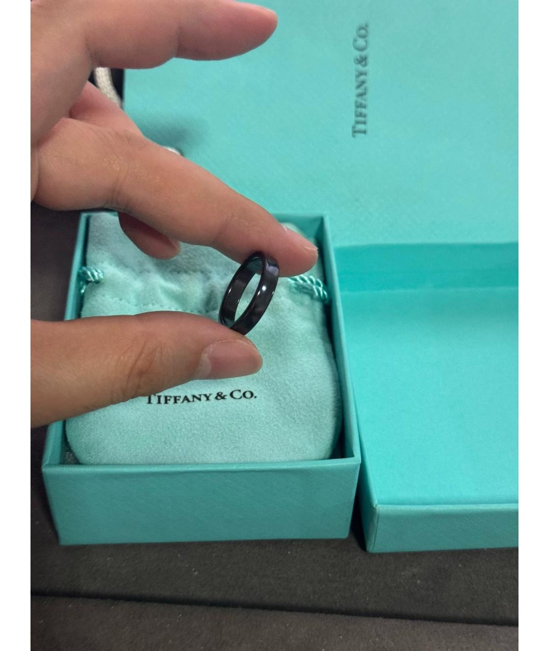 TIFFANY&CO Черное металлическое кольцо, фото 4