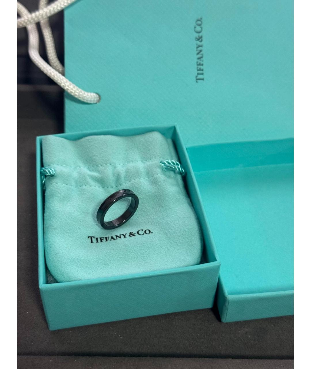 TIFFANY&CO Черное металлическое кольцо, фото 9