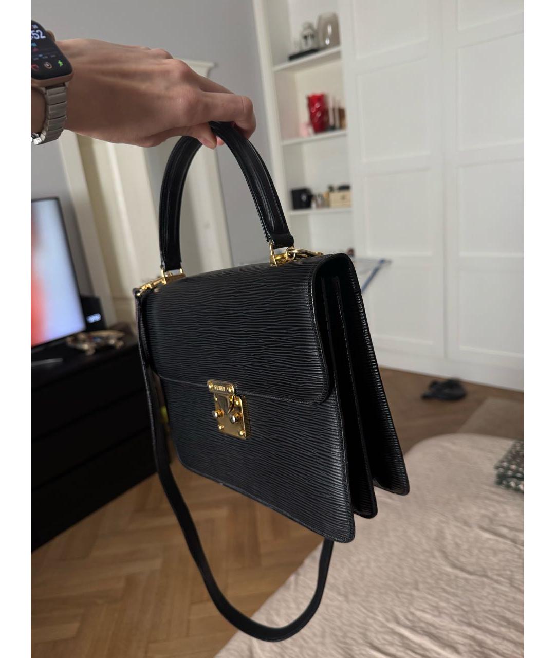 FENDI Черная кожаная сумка через плечо, фото 8