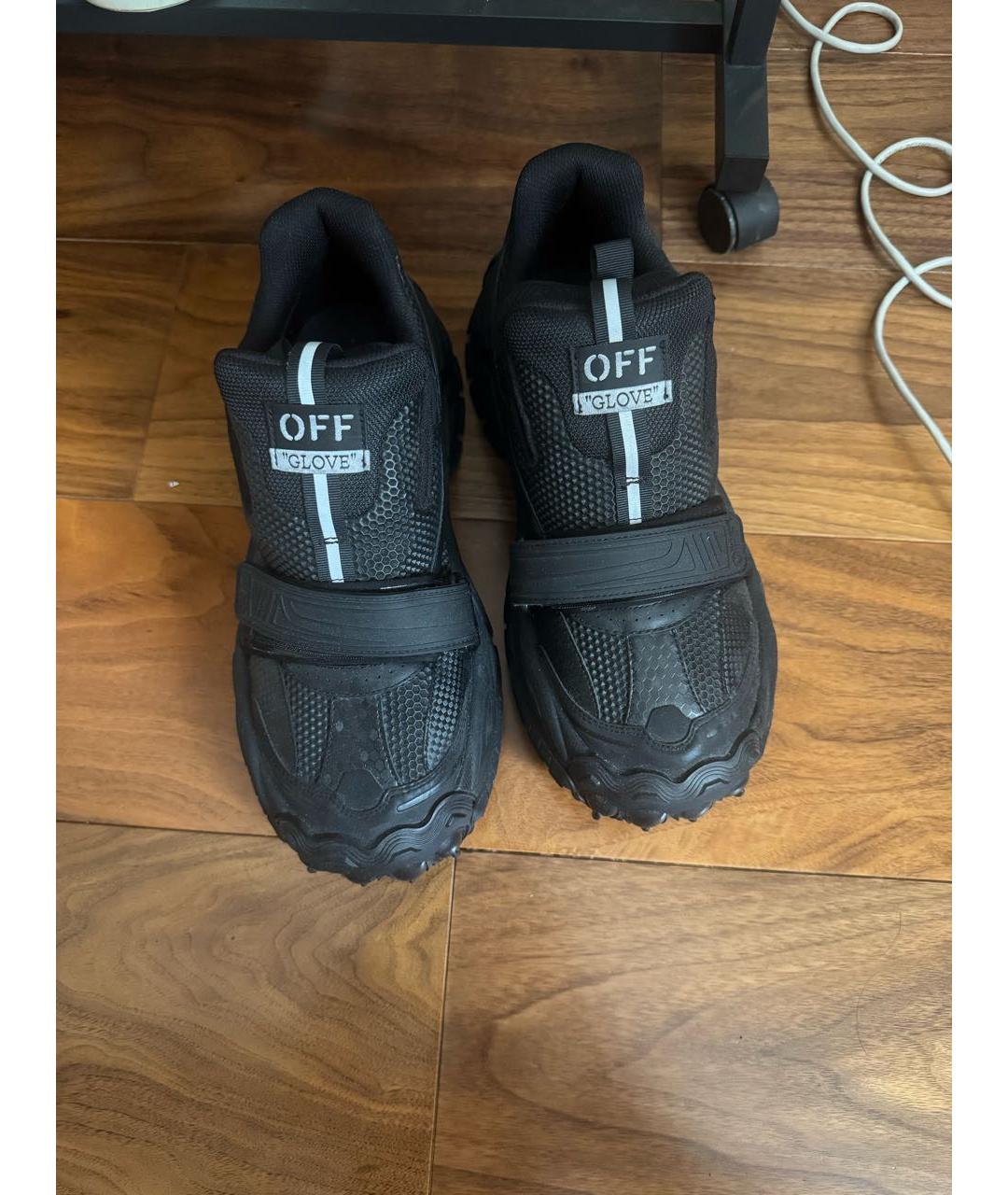 OFF-WHITE Черные резиновые высокие кроссовки / кеды, фото 2