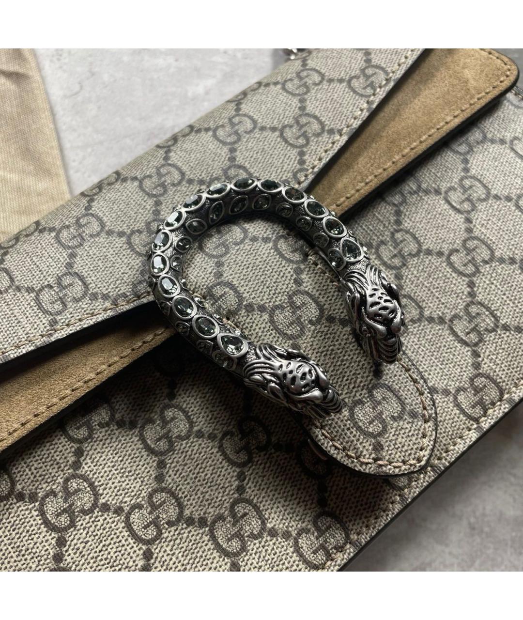 GUCCI Бежевая сумка через плечо из канвы, фото 8