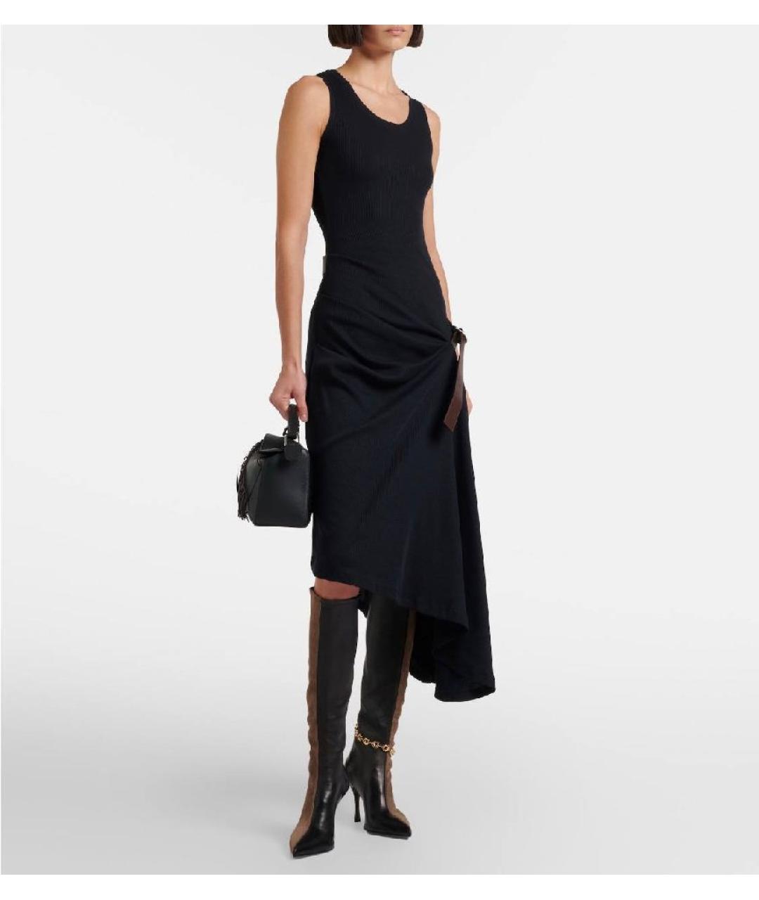 LOEWE Черное хлопковое повседневное платье, фото 3