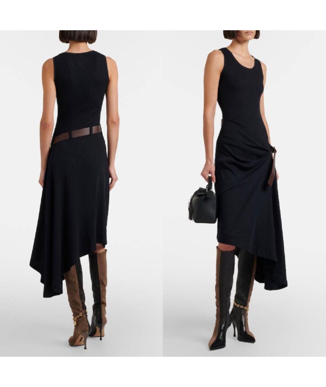 LOEWE Черное хлопковое повседневное платье, фото 2