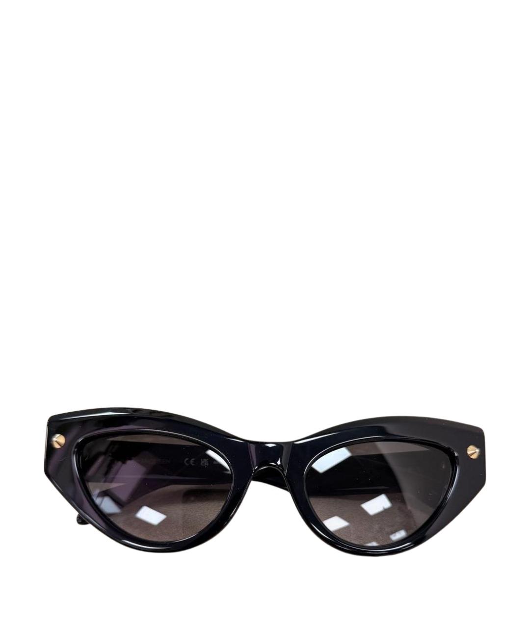 ALEXANDER MCQUEEN Черные пластиковые солнцезащитные очки, фото 1
