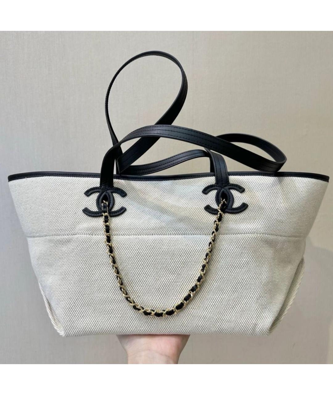 CHANEL Белая сумка тоут, фото 3