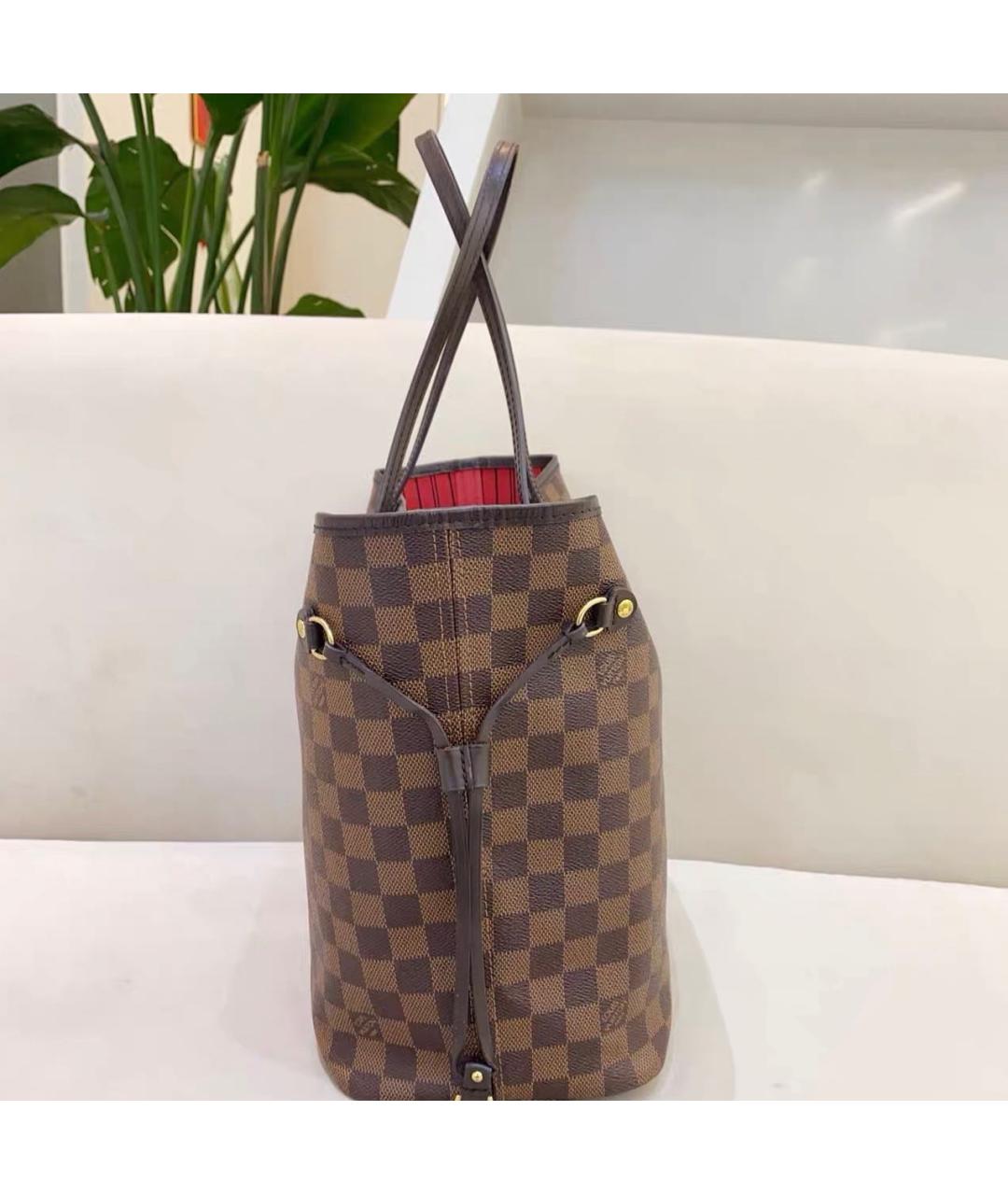 LOUIS VUITTON Коричневая кожаная сумка тоут, фото 4