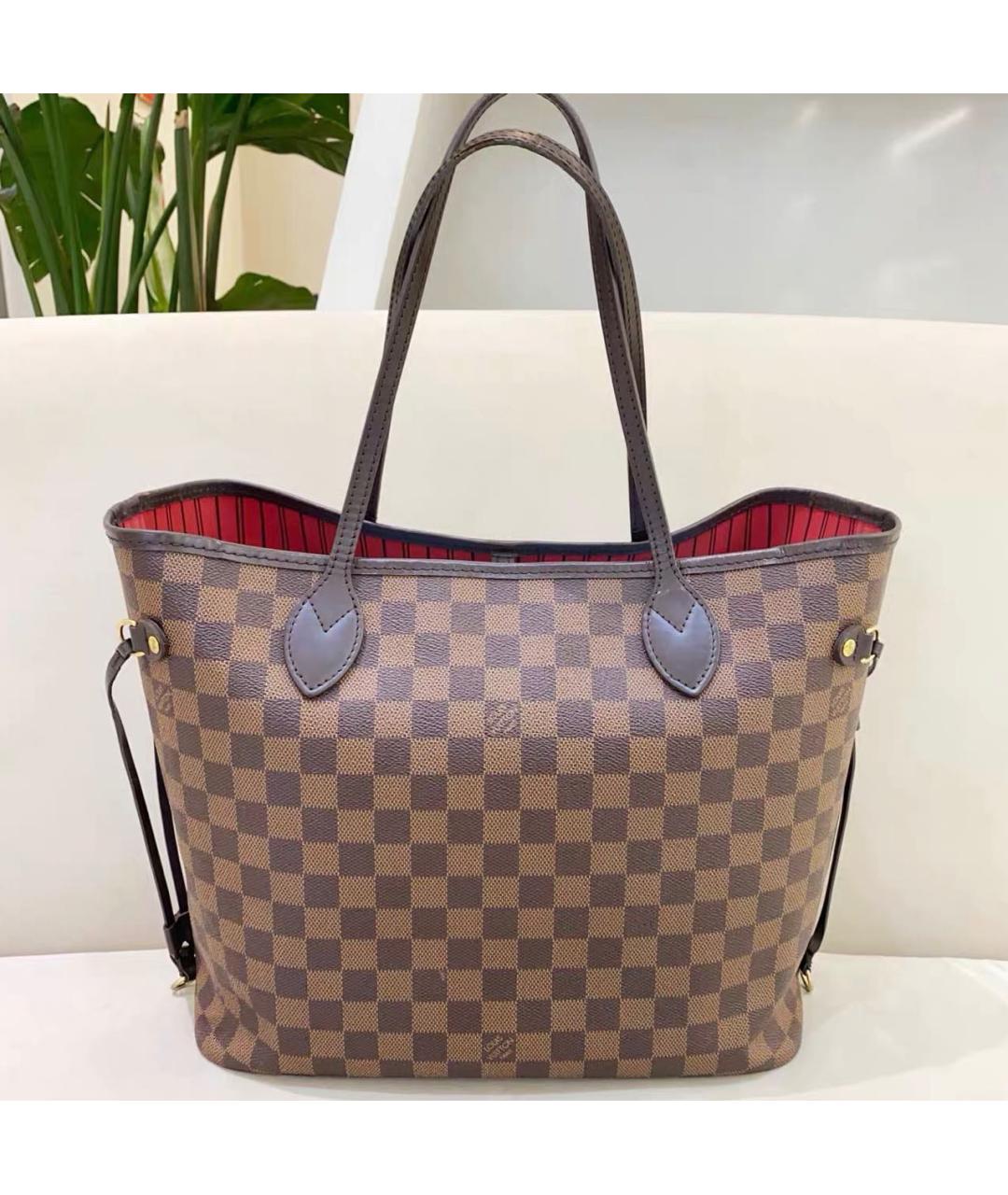 LOUIS VUITTON Коричневая кожаная сумка тоут, фото 8