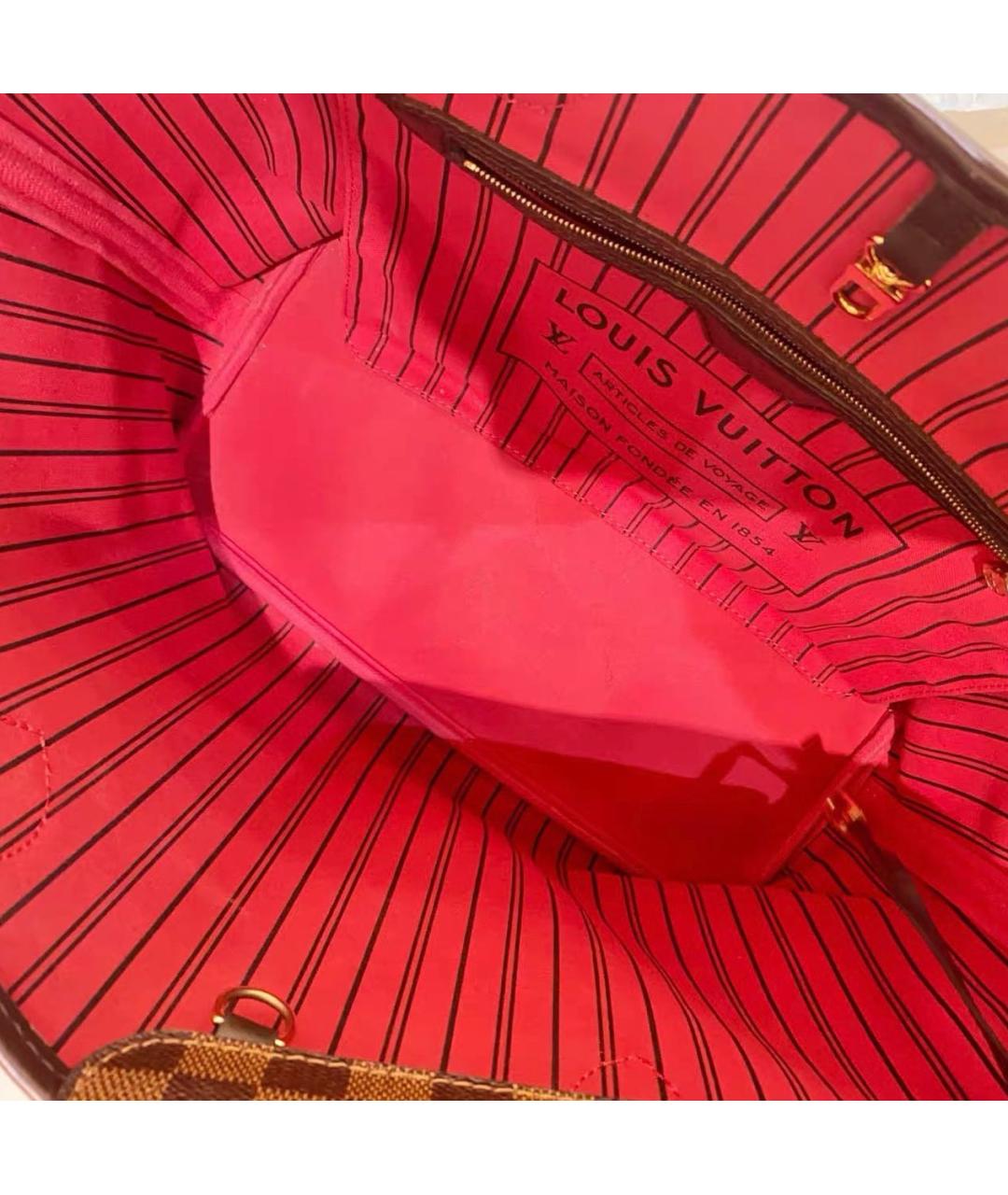 LOUIS VUITTON Коричневая кожаная сумка тоут, фото 7