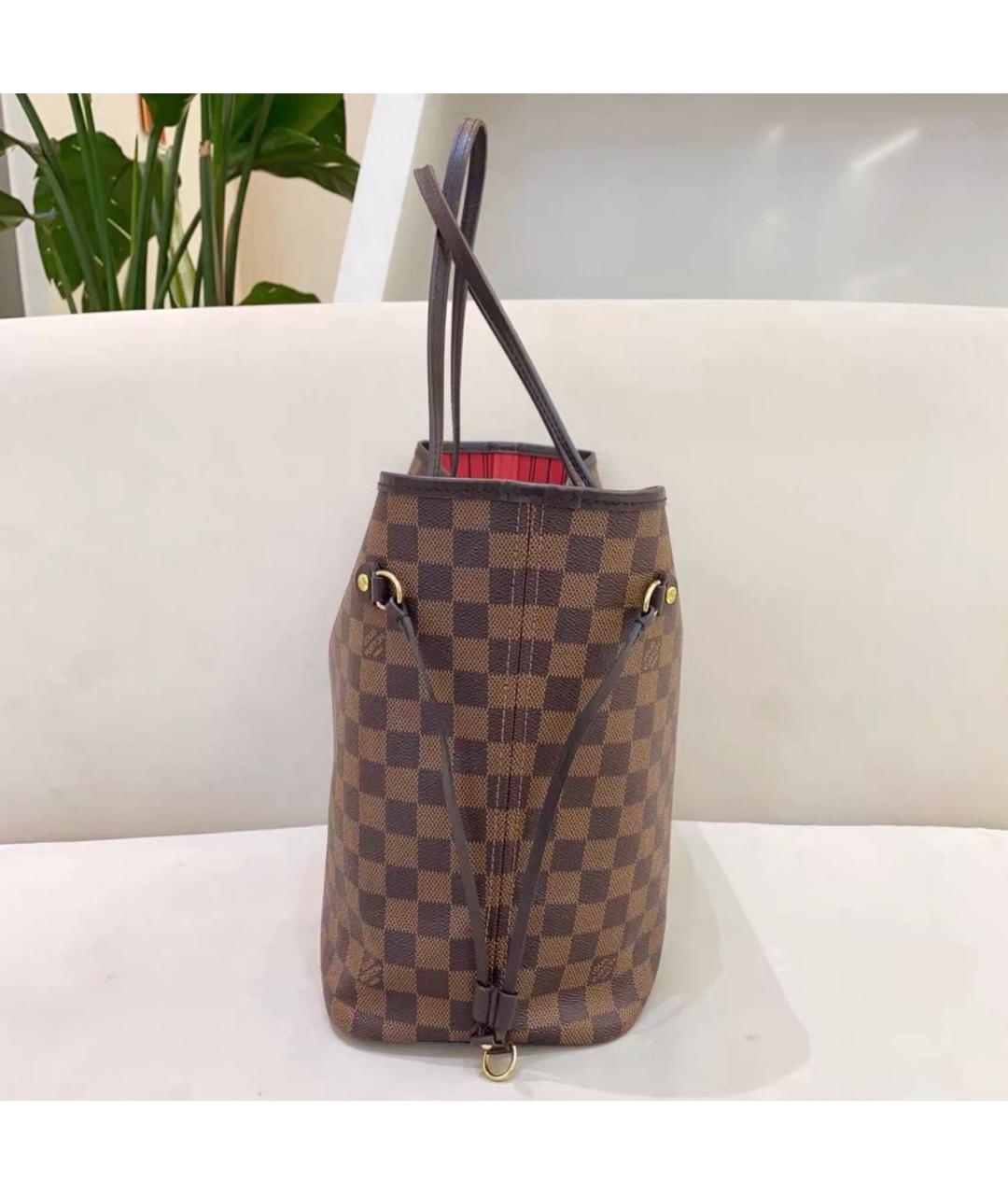 LOUIS VUITTON Коричневая кожаная сумка тоут, фото 5