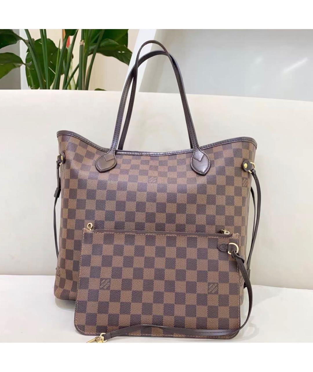 LOUIS VUITTON Коричневая кожаная сумка тоут, фото 2