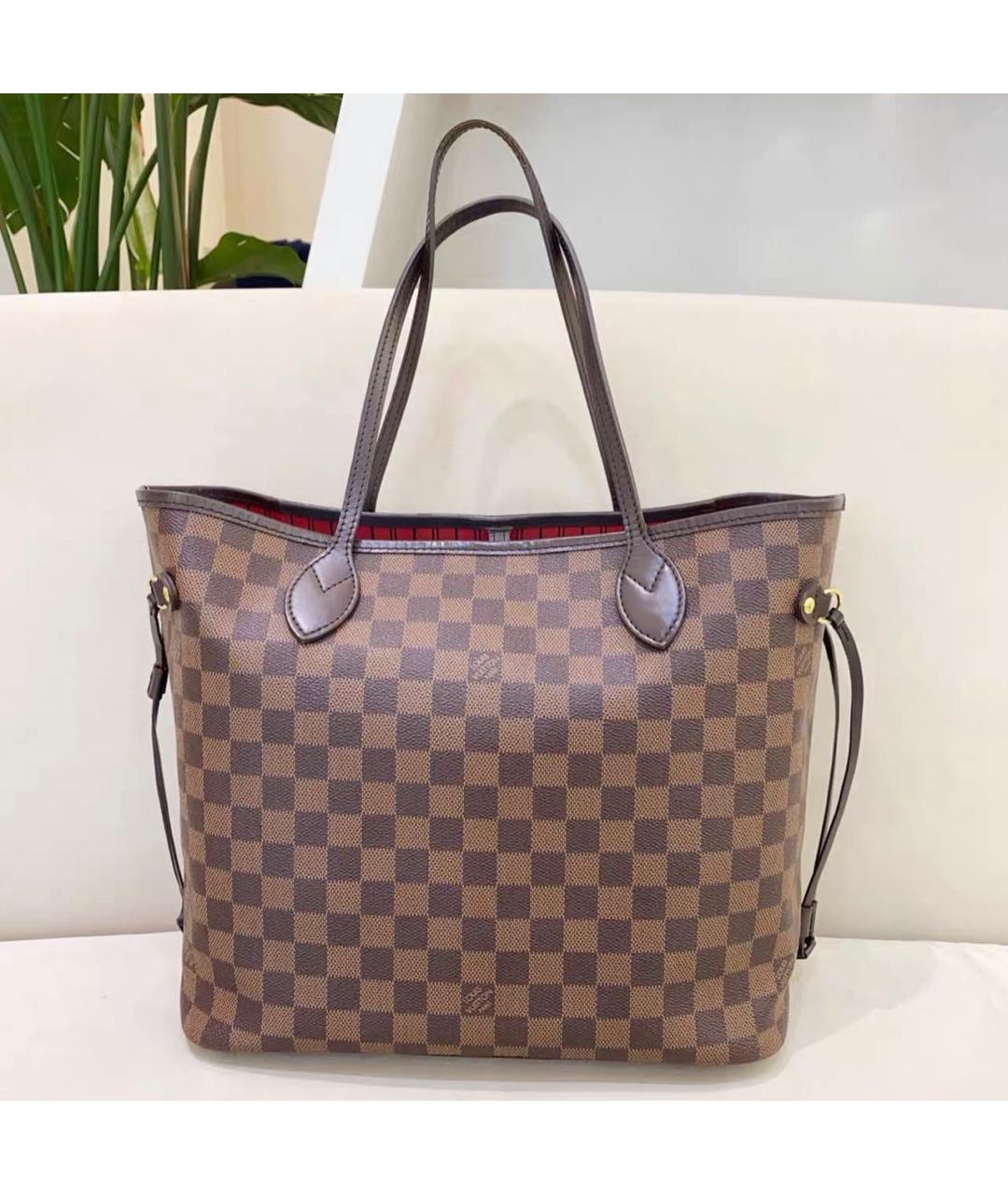 LOUIS VUITTON Коричневая кожаная сумка тоут, фото 3