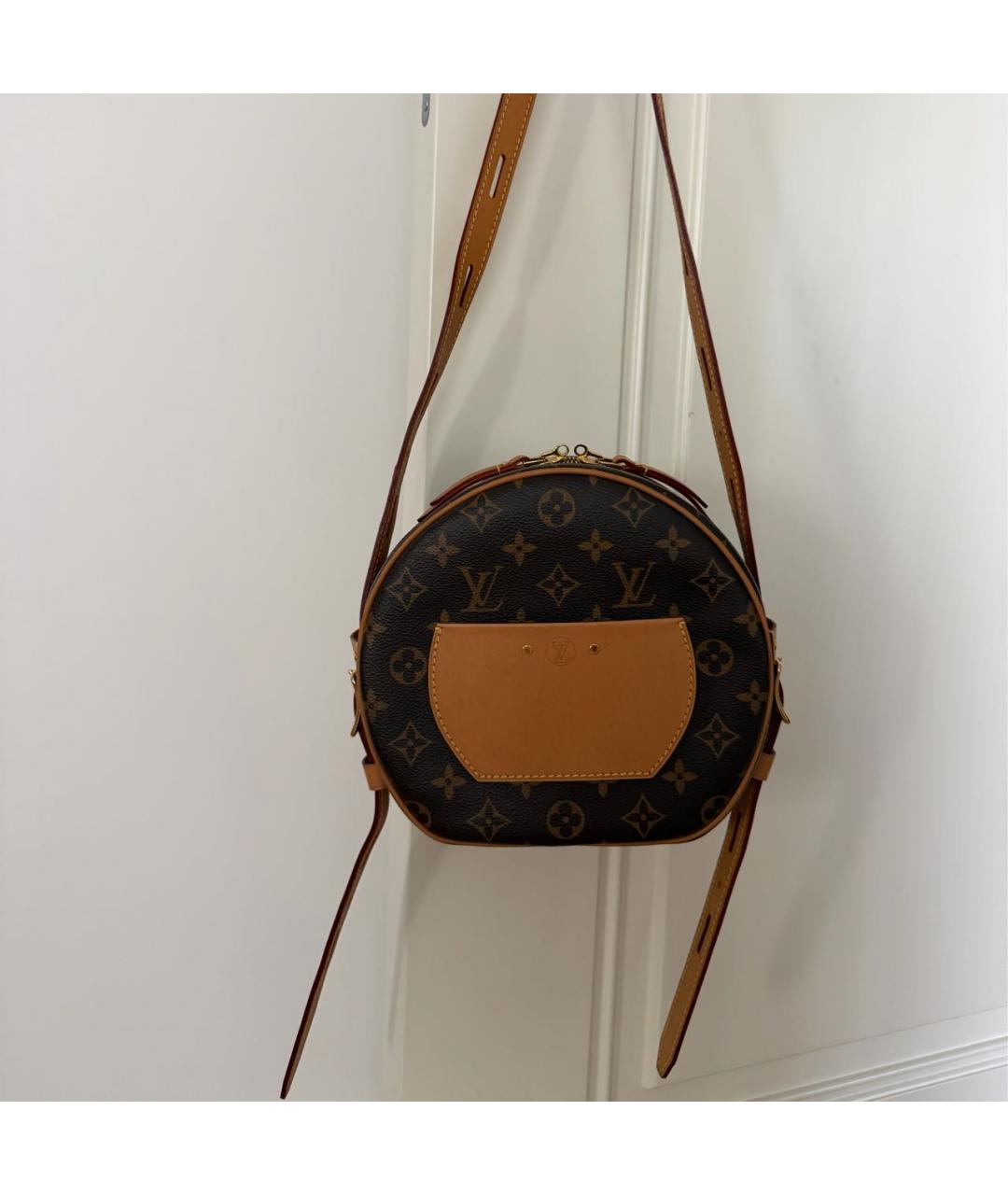LOUIS VUITTON Коричневая кожаная сумка через плечо, фото 3