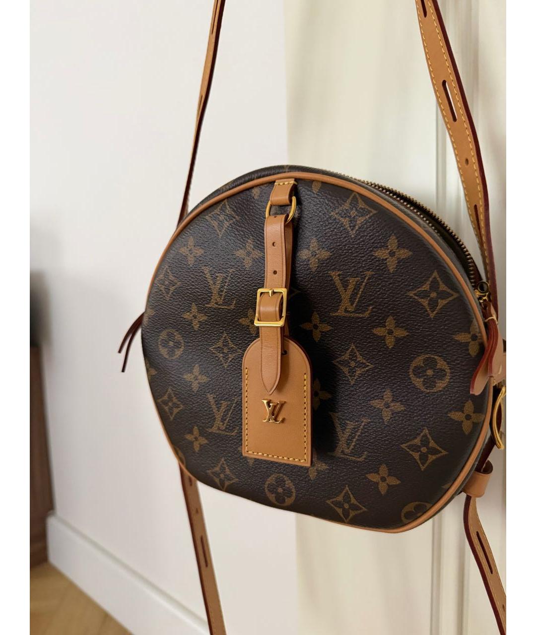 LOUIS VUITTON Коричневая кожаная сумка через плечо, фото 5