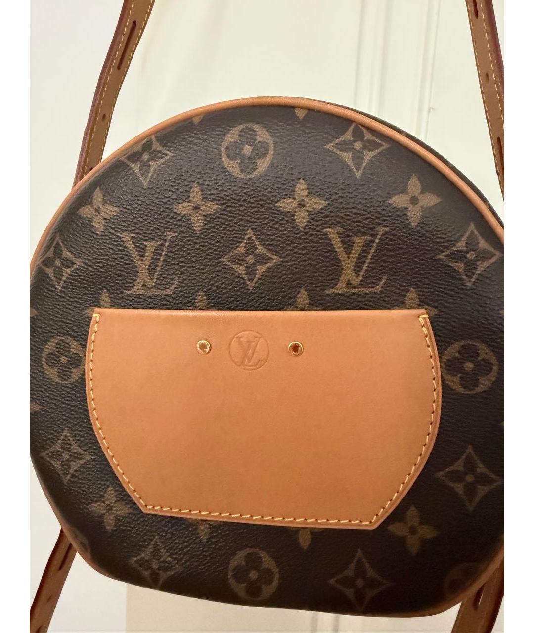LOUIS VUITTON Коричневая кожаная сумка через плечо, фото 6