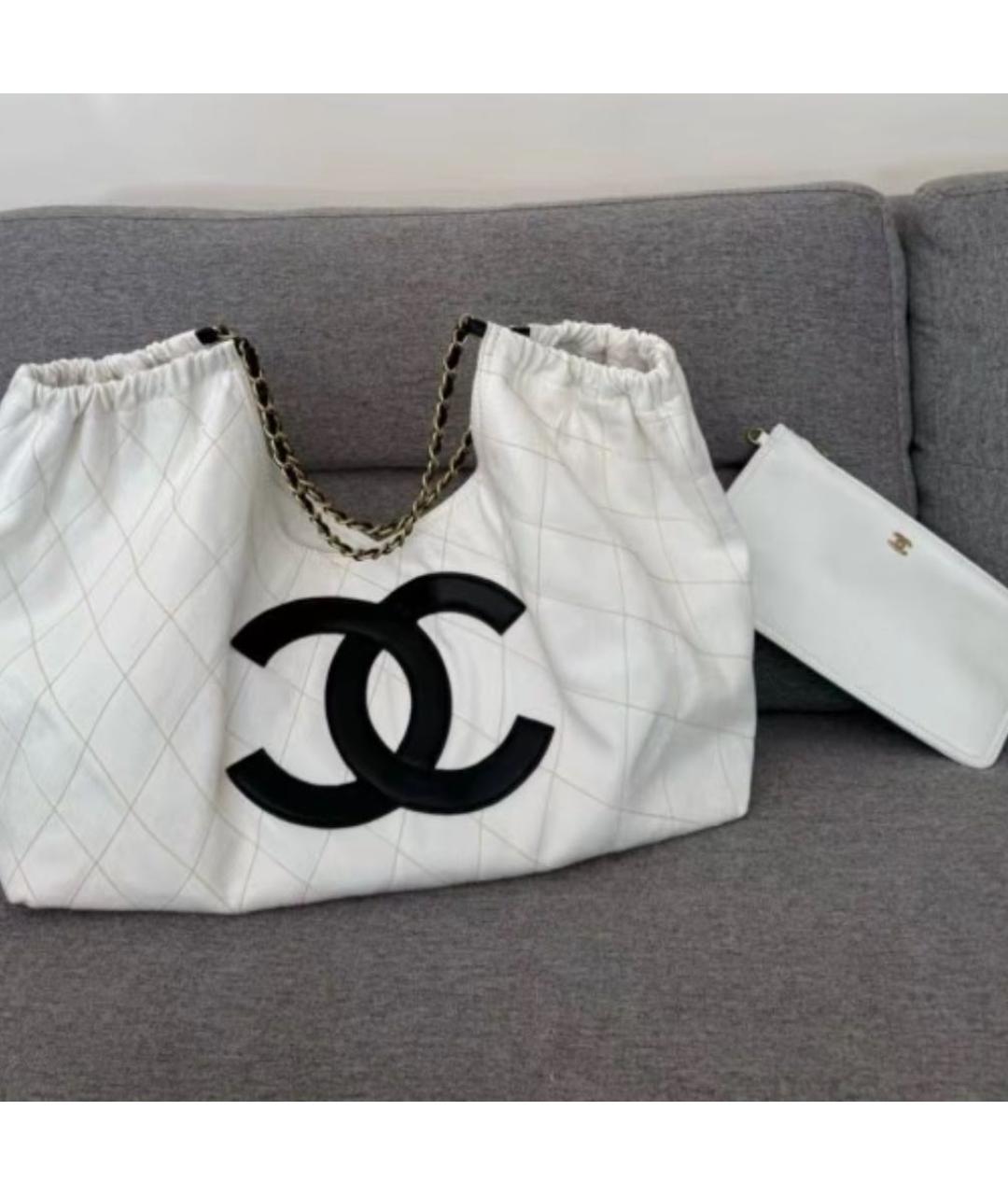 CHANEL Белая сумка тоут, фото 6