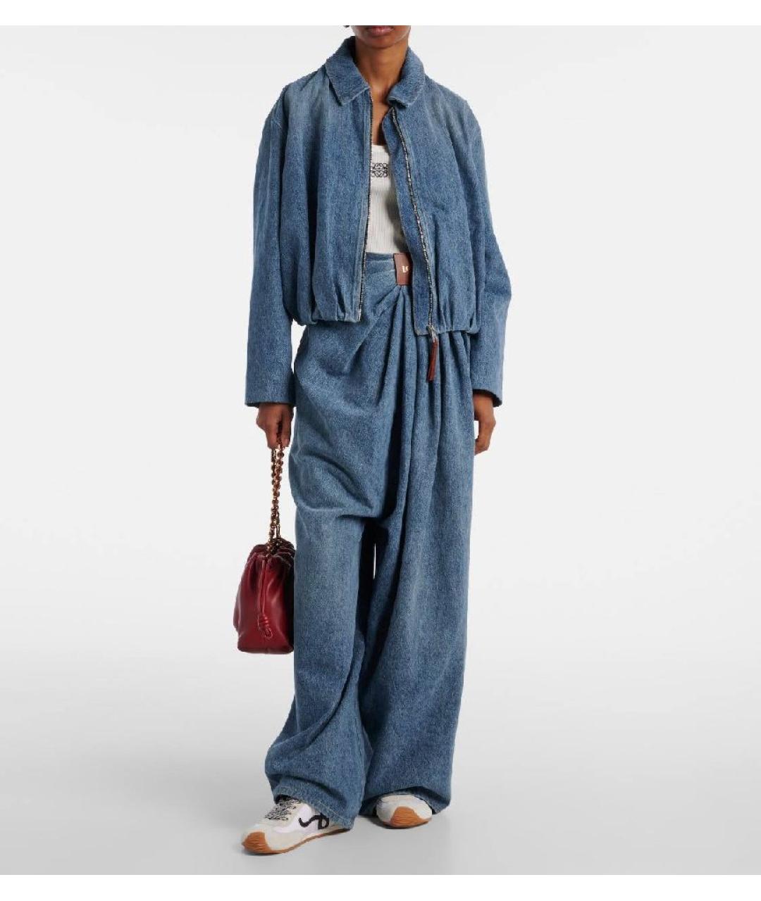 LOEWE Голубые хлопковые прямые джинсы, фото 2