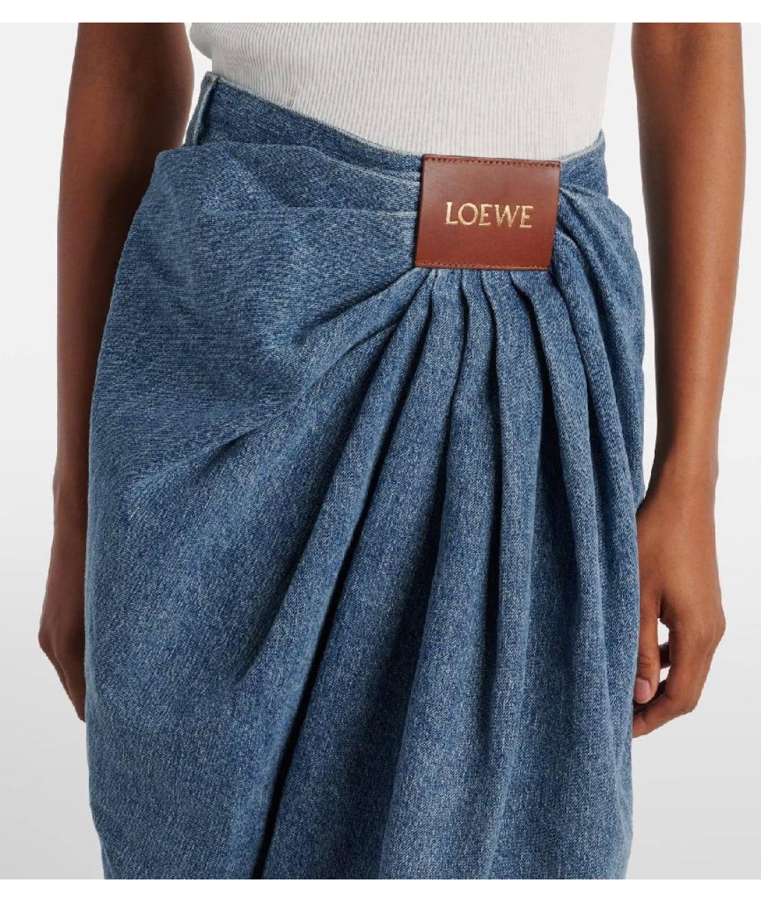 LOEWE Голубые хлопковые прямые джинсы, фото 4