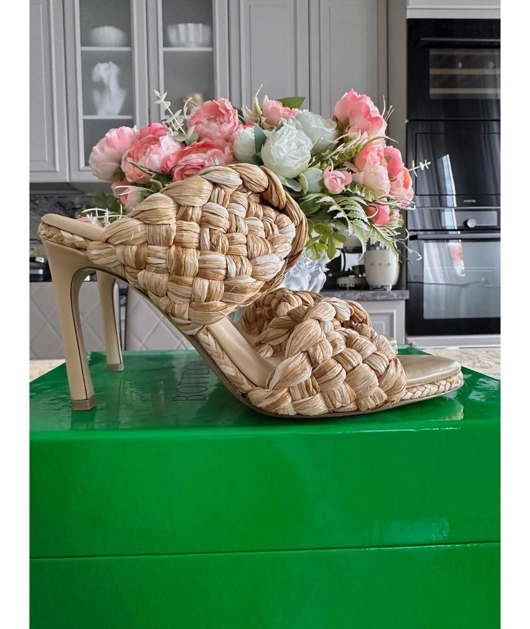 BOTTEGA VENETA Бежевые босоножки, фото 8