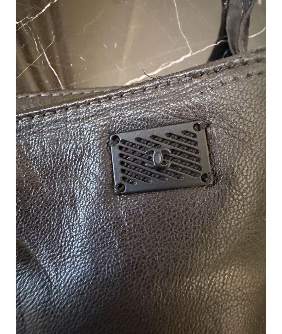 CHANEL Черная кожаная юбка миди, фото 2
