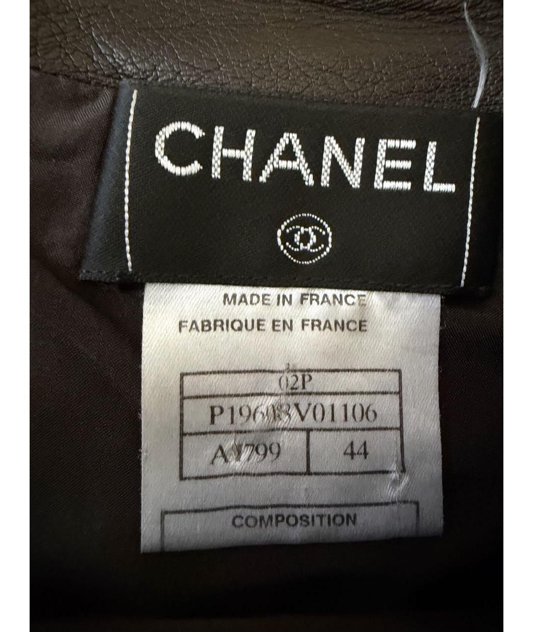 CHANEL Черная кожаная юбка миди, фото 3