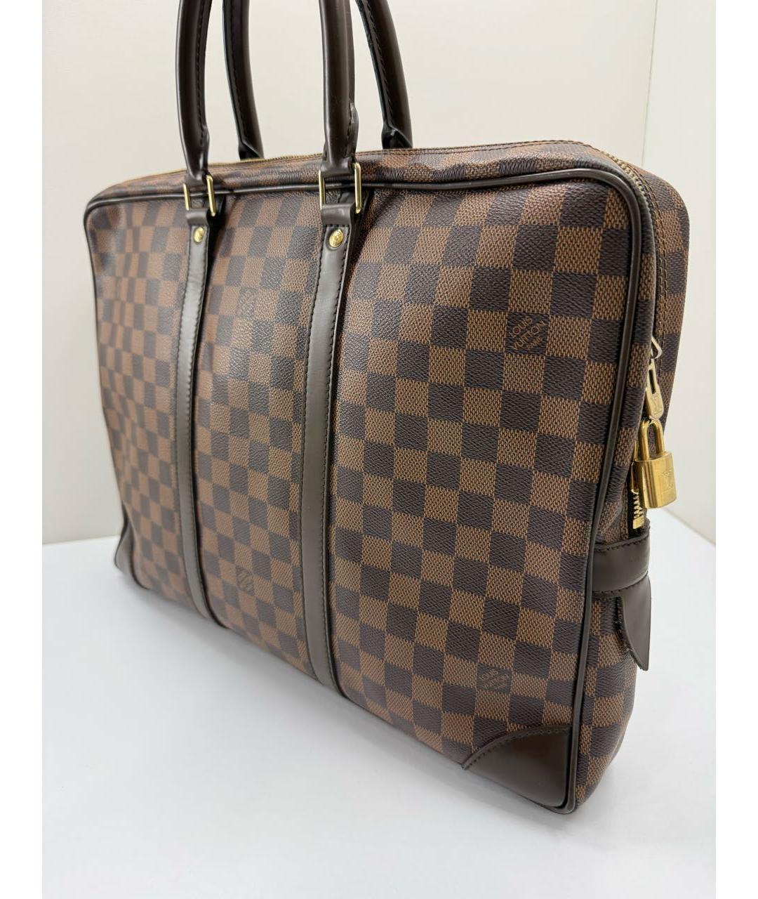 LOUIS VUITTON Коричневый портфель из канвы, фото 5