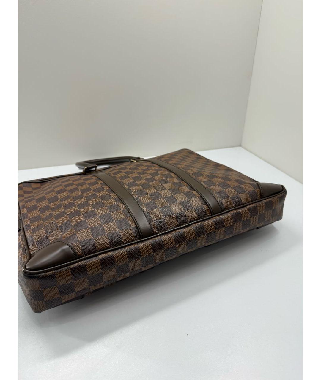 LOUIS VUITTON Коричневый портфель из канвы, фото 7