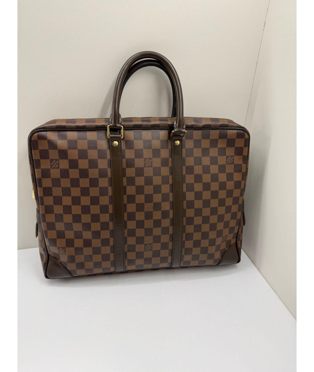 LOUIS VUITTON Коричневый портфель из канвы, фото 3