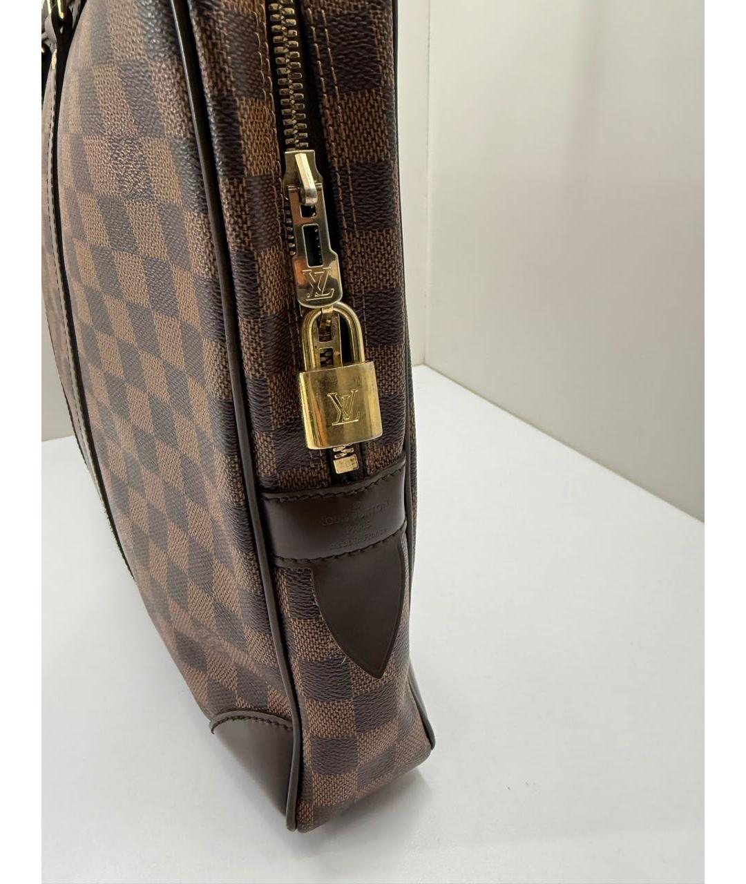 LOUIS VUITTON Коричневый портфель из канвы, фото 8