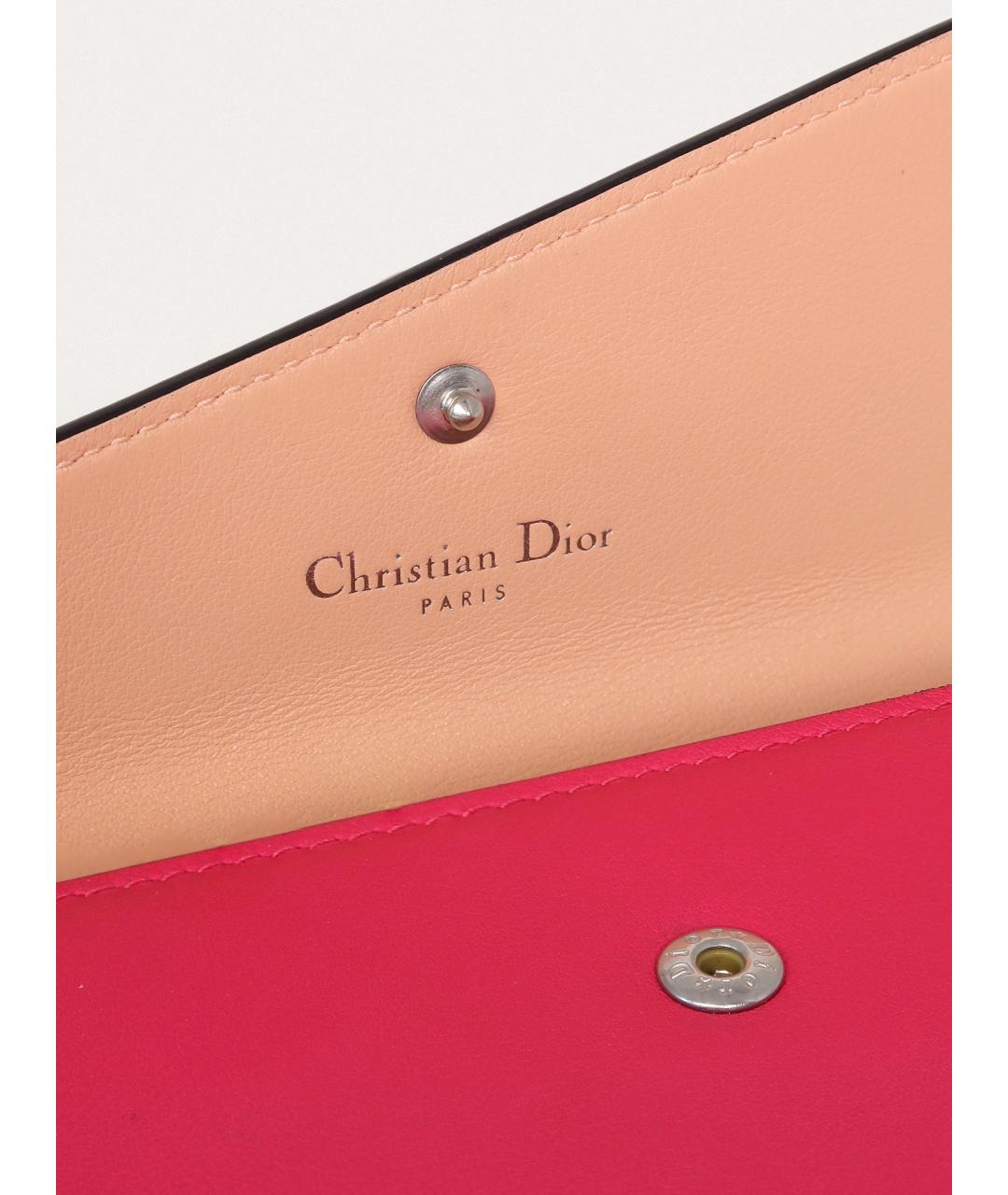 CHRISTIAN DIOR Розовый кожаный кошелек, фото 7