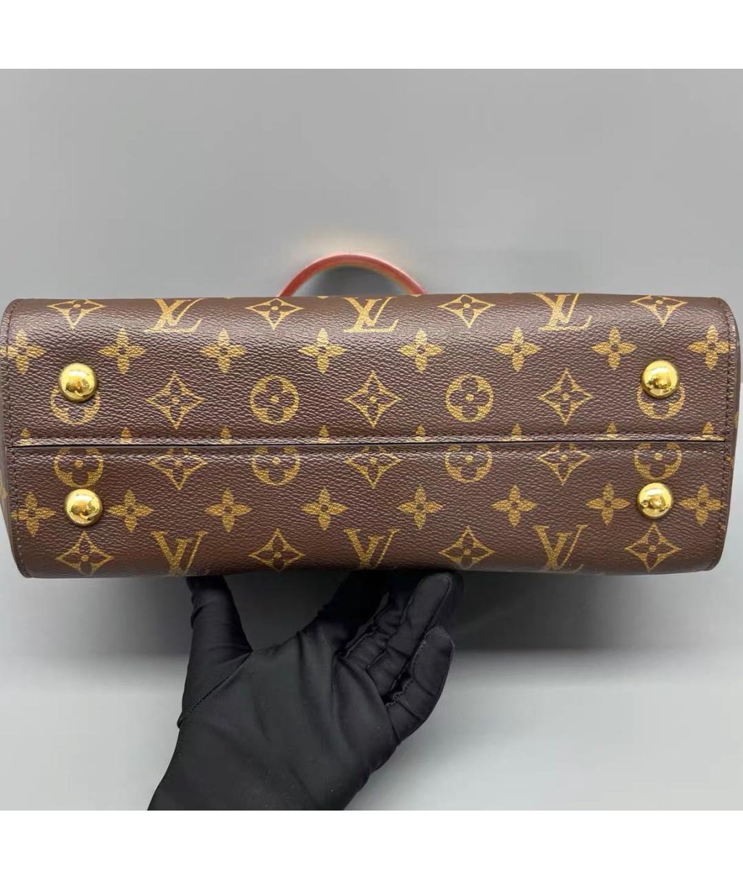 LOUIS VUITTON Коричневая сумка с короткими ручками из канвы, фото 3