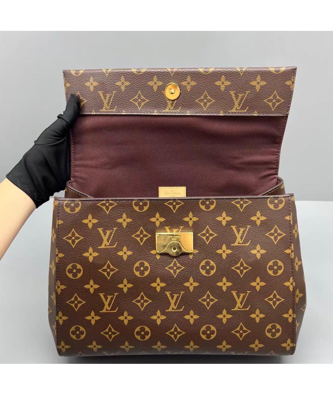 LOUIS VUITTON Коричневая сумка с короткими ручками из канвы, фото 5