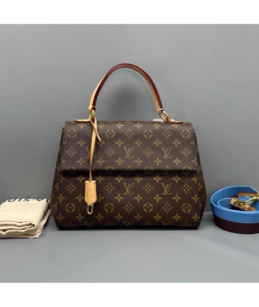 LOUIS VUITTON Коричневая сумка с короткими ручками из канвы, фото 8