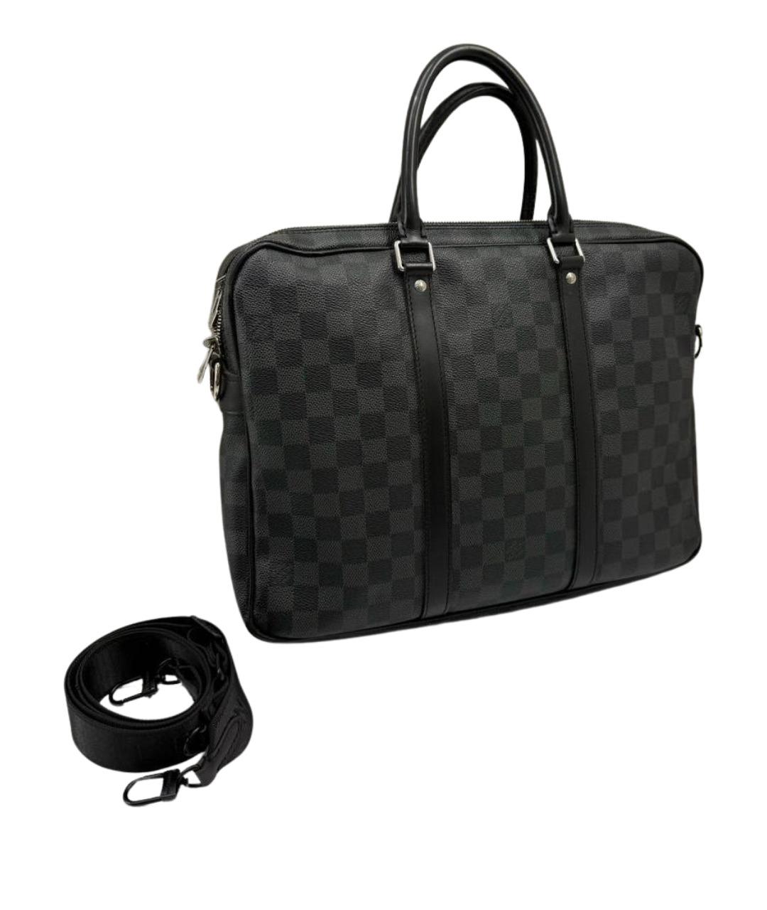 LOUIS VUITTON Серый портфель из канвы, фото 1