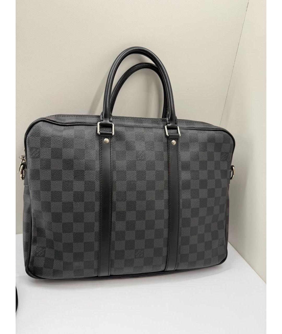 LOUIS VUITTON Серый портфель из канвы, фото 2