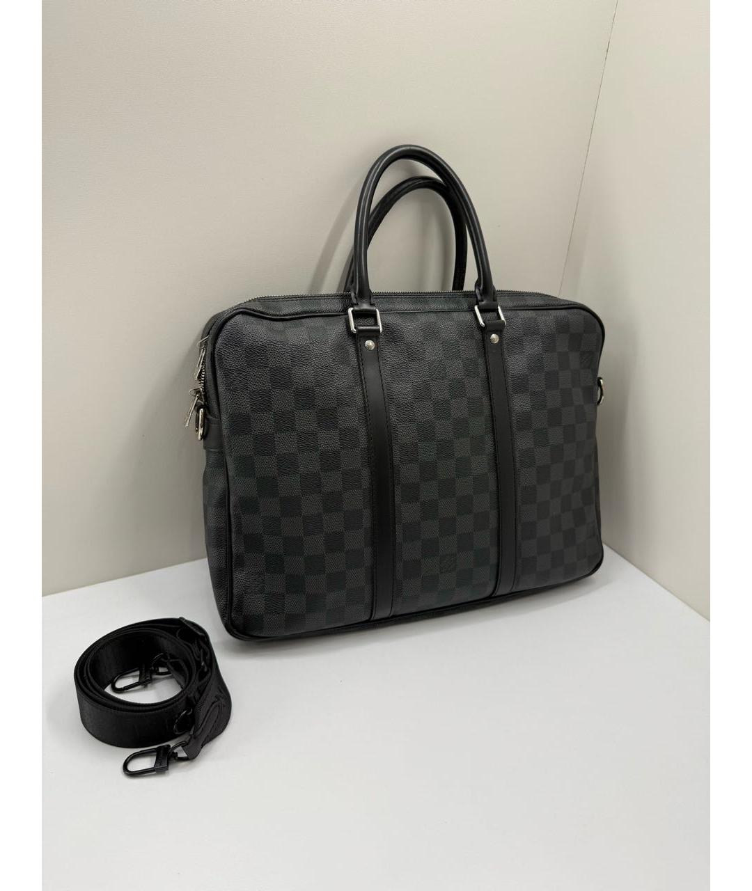LOUIS VUITTON Серый портфель из канвы, фото 9