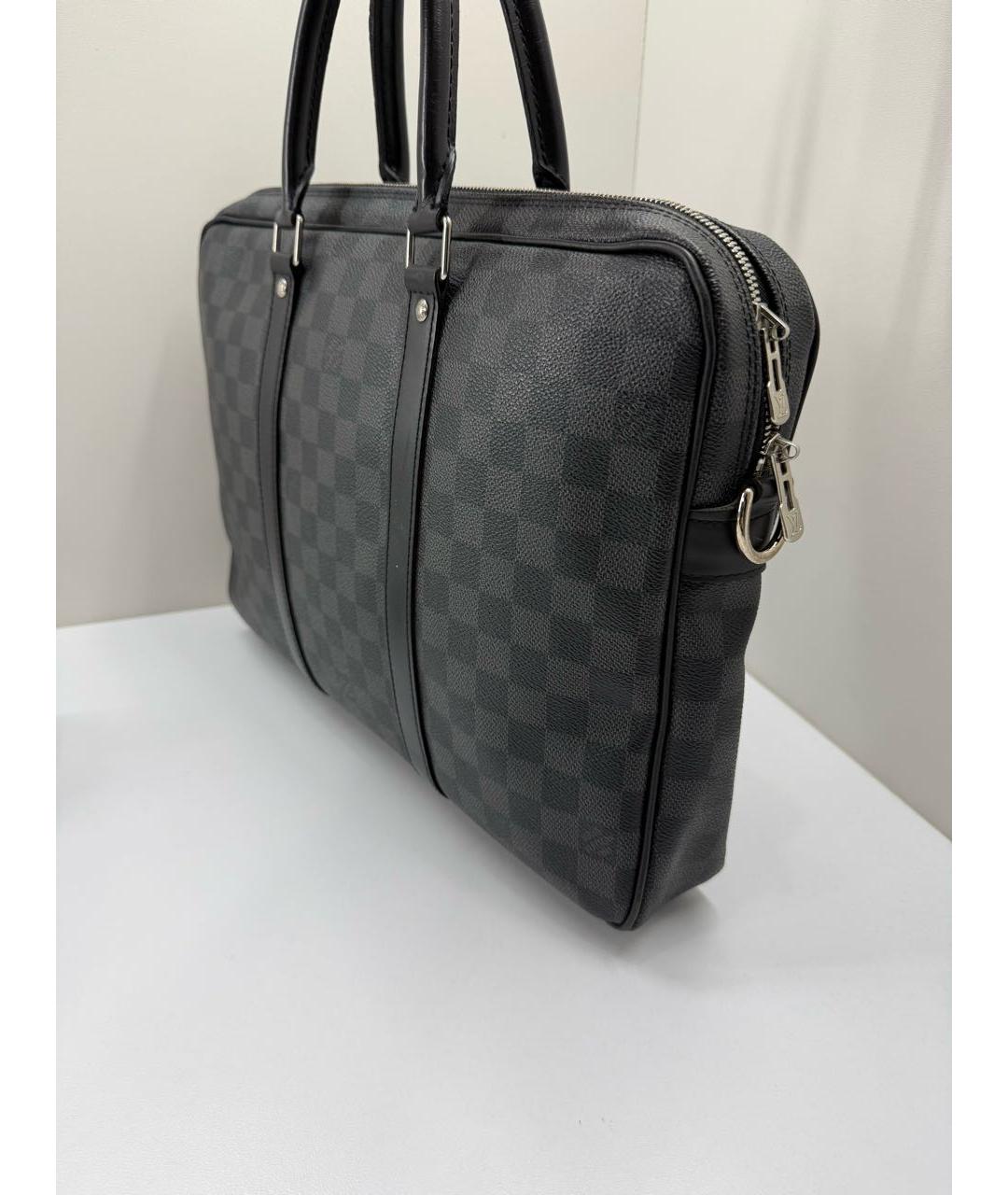 LOUIS VUITTON Серый портфель из канвы, фото 3