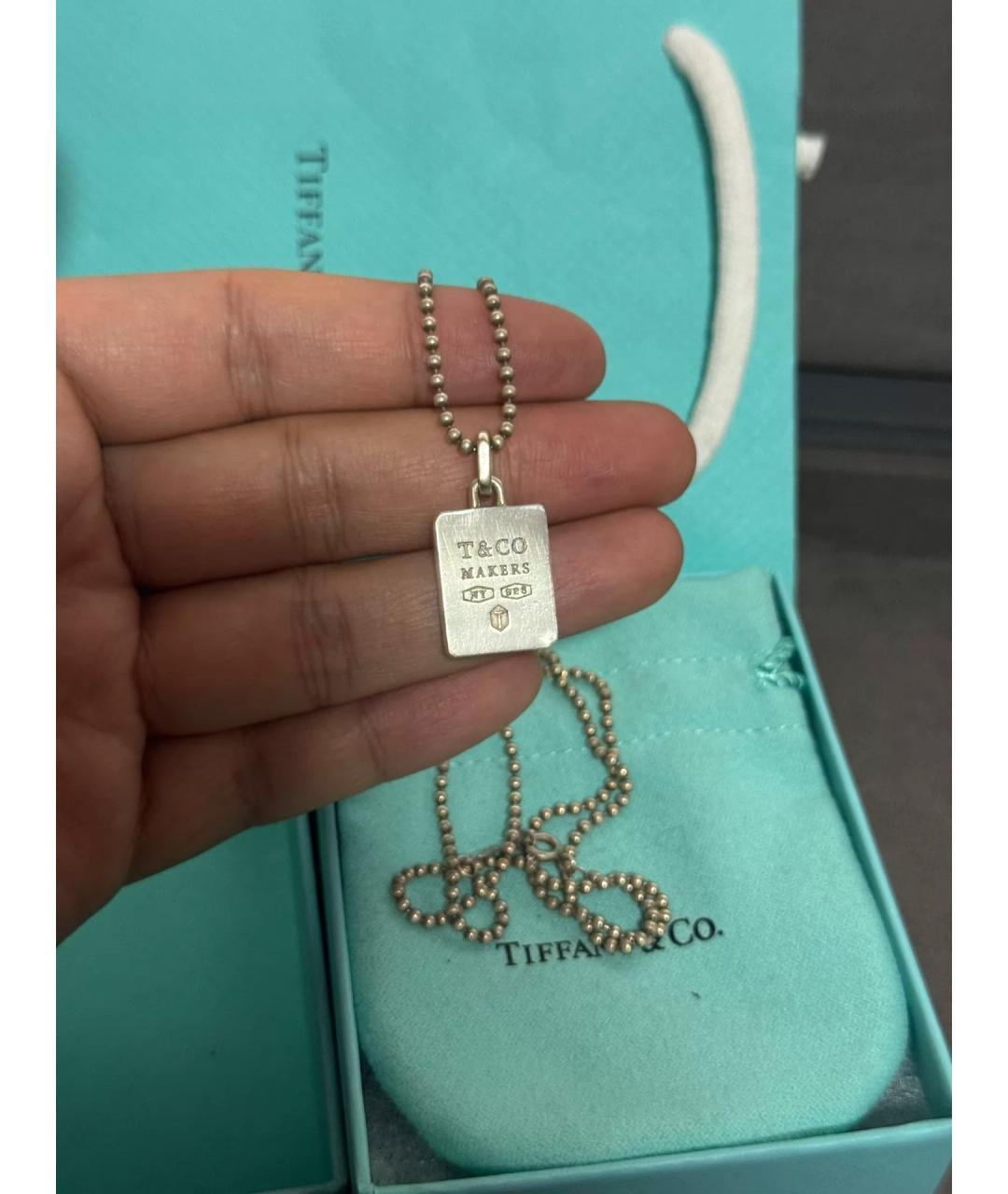 TIFFANY&CO Серебряная серебряная цепочка/подвеска, фото 6