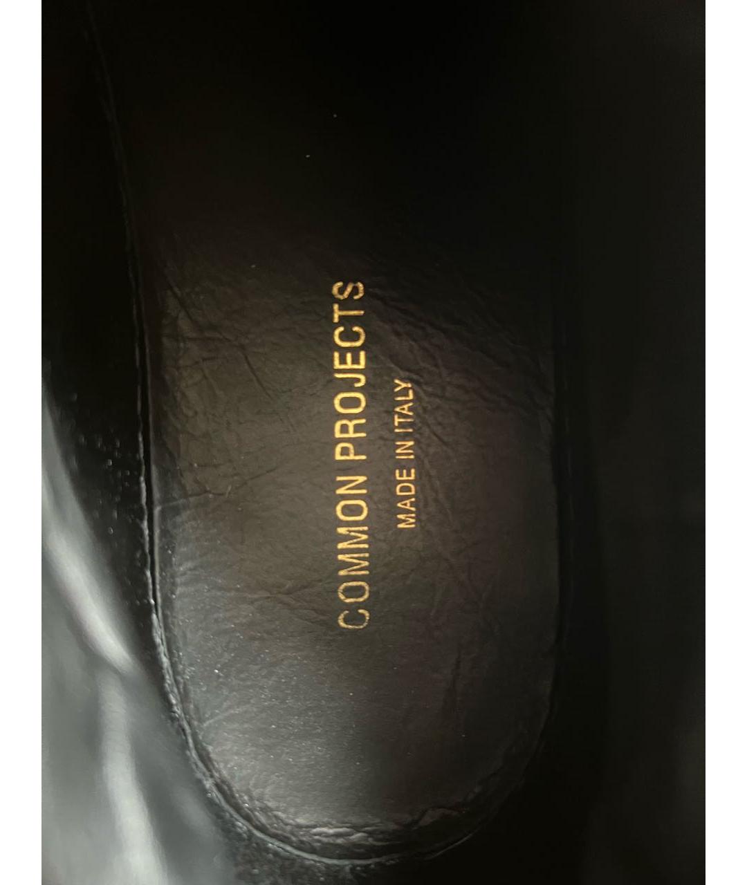 COMMON PROJECTS Черные кожаные высокие кроссовки / кеды, фото 5