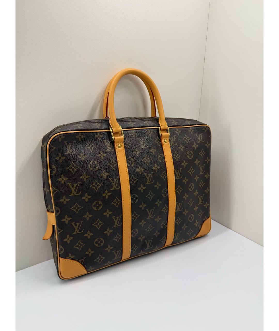 LOUIS VUITTON Коричневый портфель из канвы, фото 8