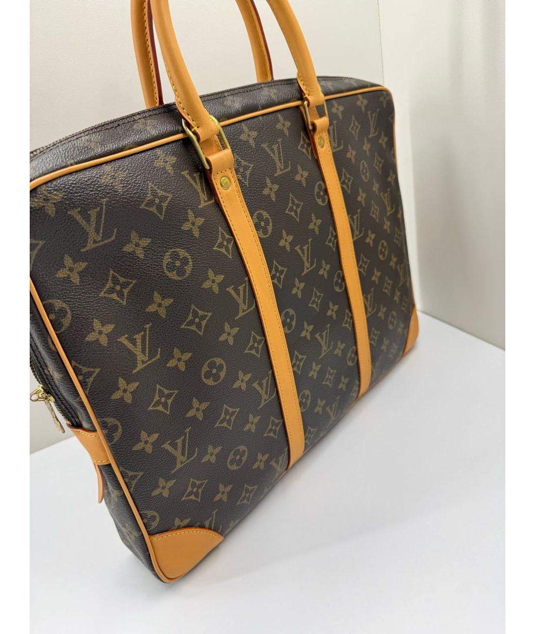 LOUIS VUITTON Коричневый портфель из канвы, фото 3