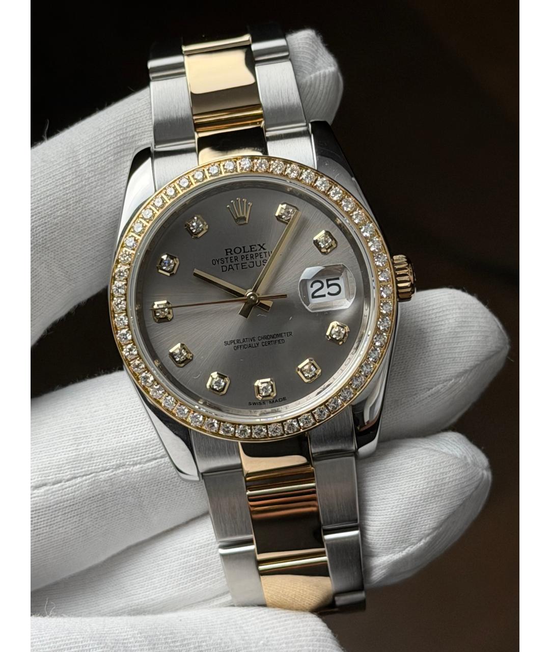 ROLEX Серебряные часы из желтого золота, фото 2