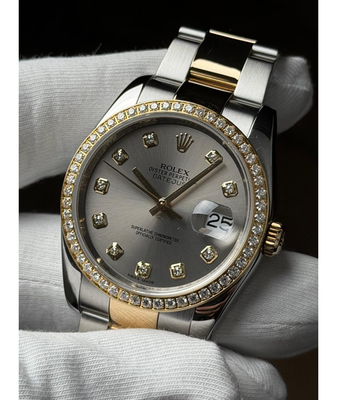 ROLEX Серебряные часы из желтого золота, фото 3