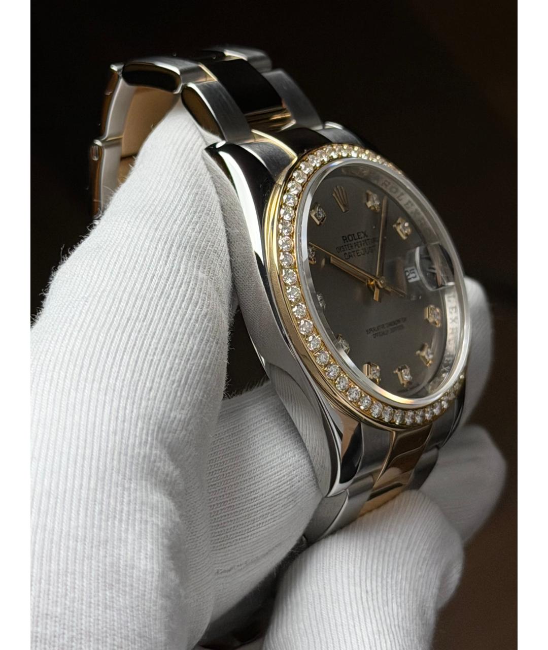 ROLEX Серебряные часы из желтого золота, фото 5