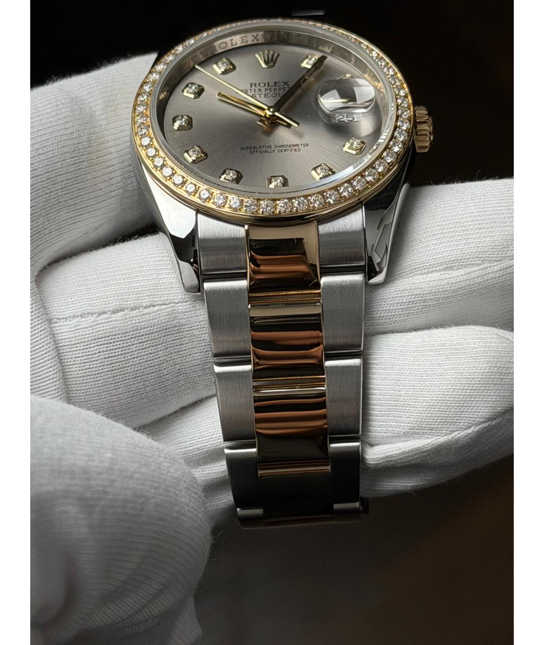 ROLEX Серебряные часы из желтого золота, фото 6